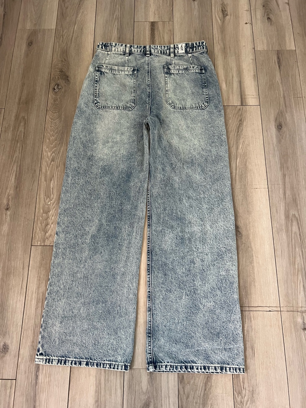Altar’D State Wide Leg Jeans Light Acid Wash High Rise Button Front Womens 29 - Picture 2 of 11